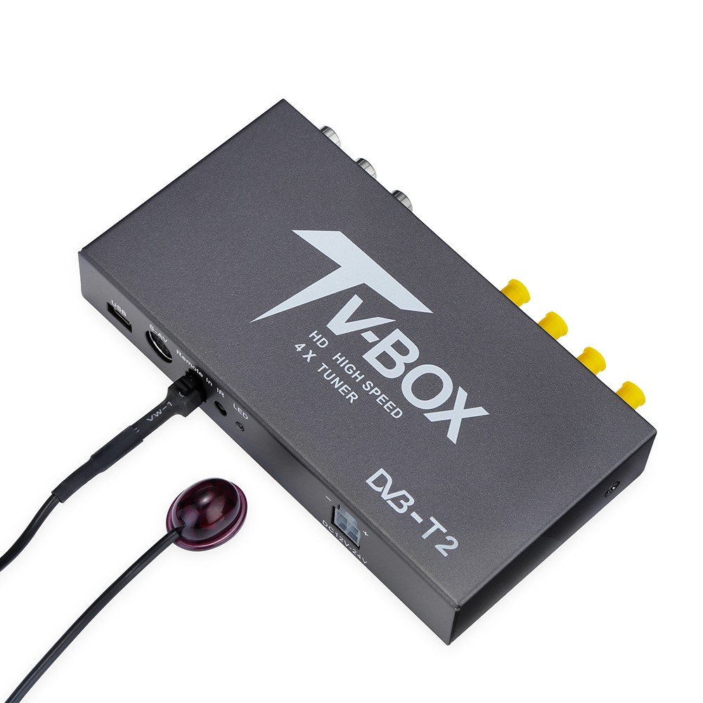 T339 Car HD DVB - T2 Mobile Digital TV Box Receiver 4X Tuner High Speed