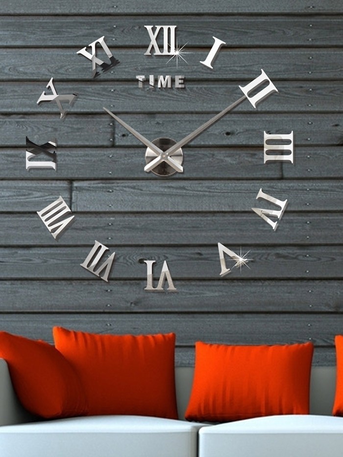 3D Roman Numerals DIY Acrylic Mirror Clock Wall Sticker