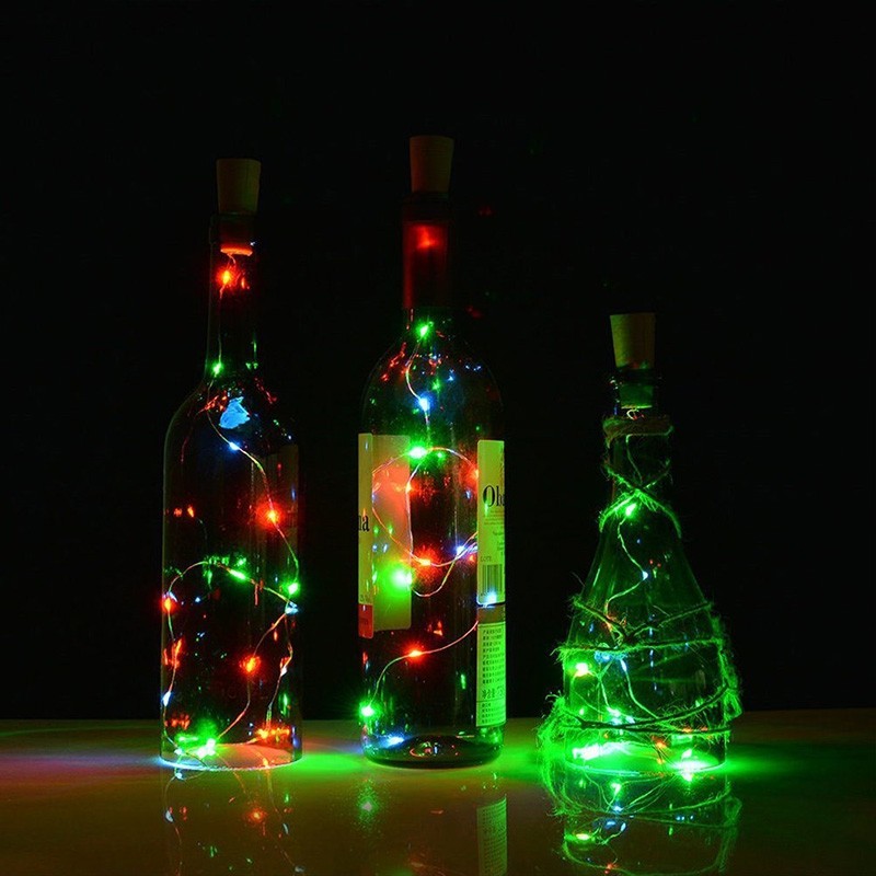 Jueja Multicolor LED Sliver Wire String Light with Bottle Stopper for Glass Craft Valentines Wedding Decoration Lamp Party