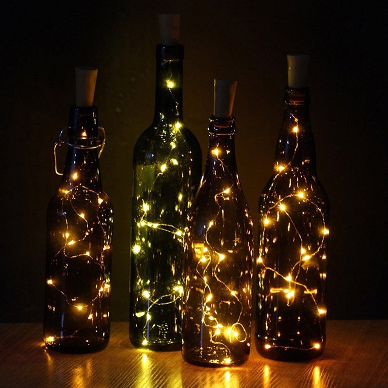 Jueja Multicolor LED Sliver Wire String Light with Bottle Stopper for Glass Craft Valentines Wedding Decoration Lamp Party
