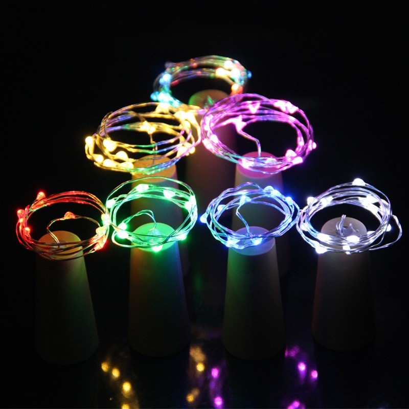 Jueja Multicolor LED Sliver Wire String Light with Bottle Stopper for Glass Craft Valentines Wedding Decoration Lamp Party