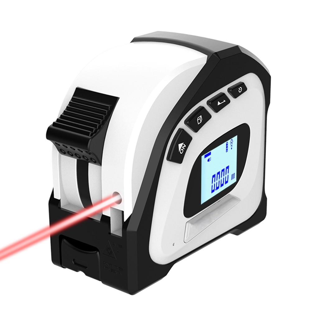 2 in 1 Digital Laser Rangefinder Tape Measure Measuring Tool with LCD Display