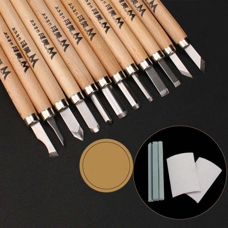 meike Wood Carving Chisels Tools Woodworking Engraving Knife Tool 12pcs