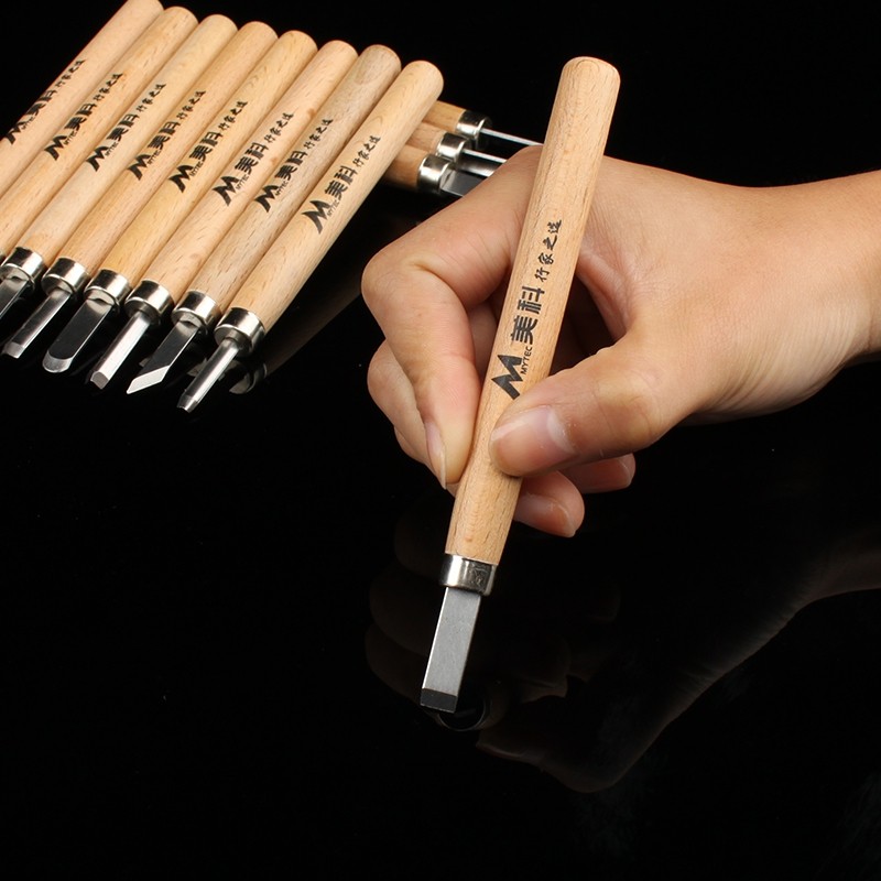 meike Wood Carving Chisels Tools Woodworking Engraving Knife Tool 12pcs