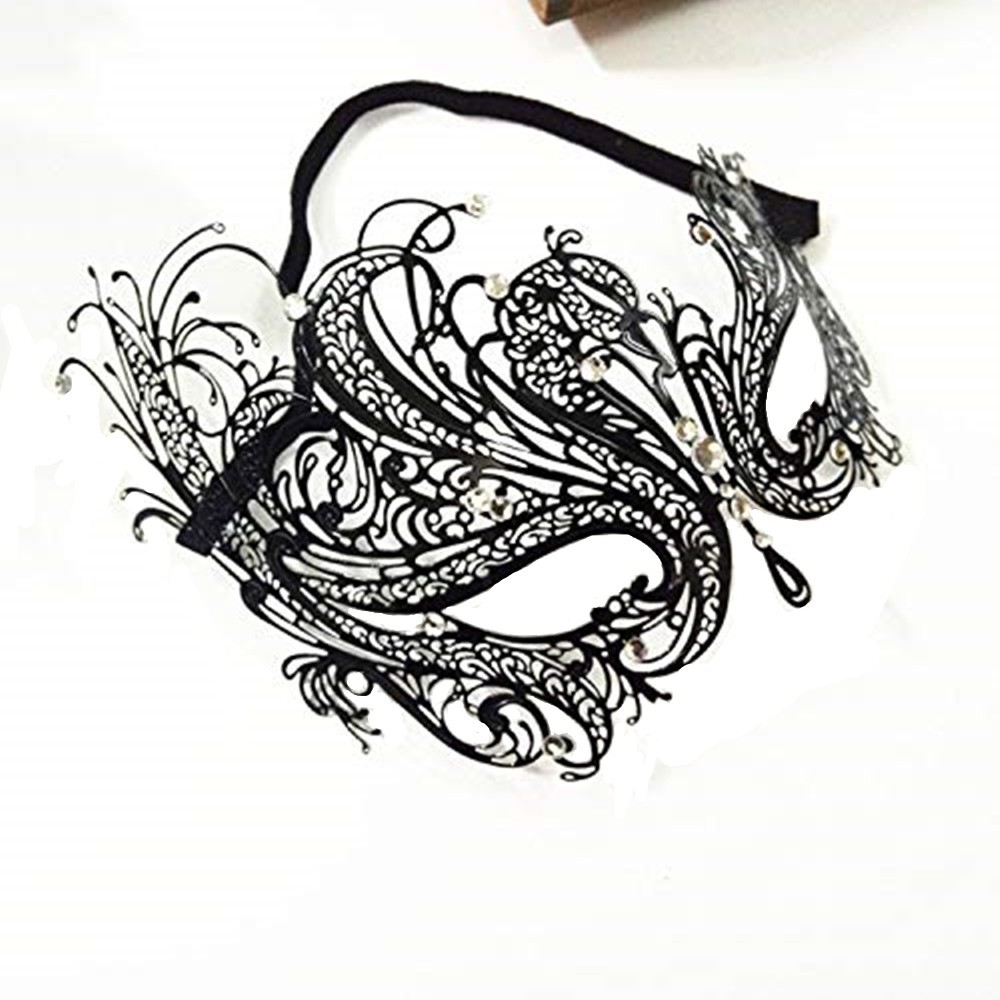 Halloween Masquerade Mask for beauty Women Metal Mask Shiny  Rhinestone Mask