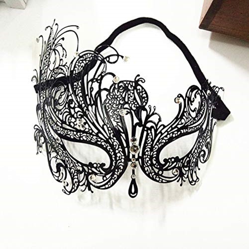 Halloween Masquerade Mask for beauty Women Metal Mask Shiny  Rhinestone Mask