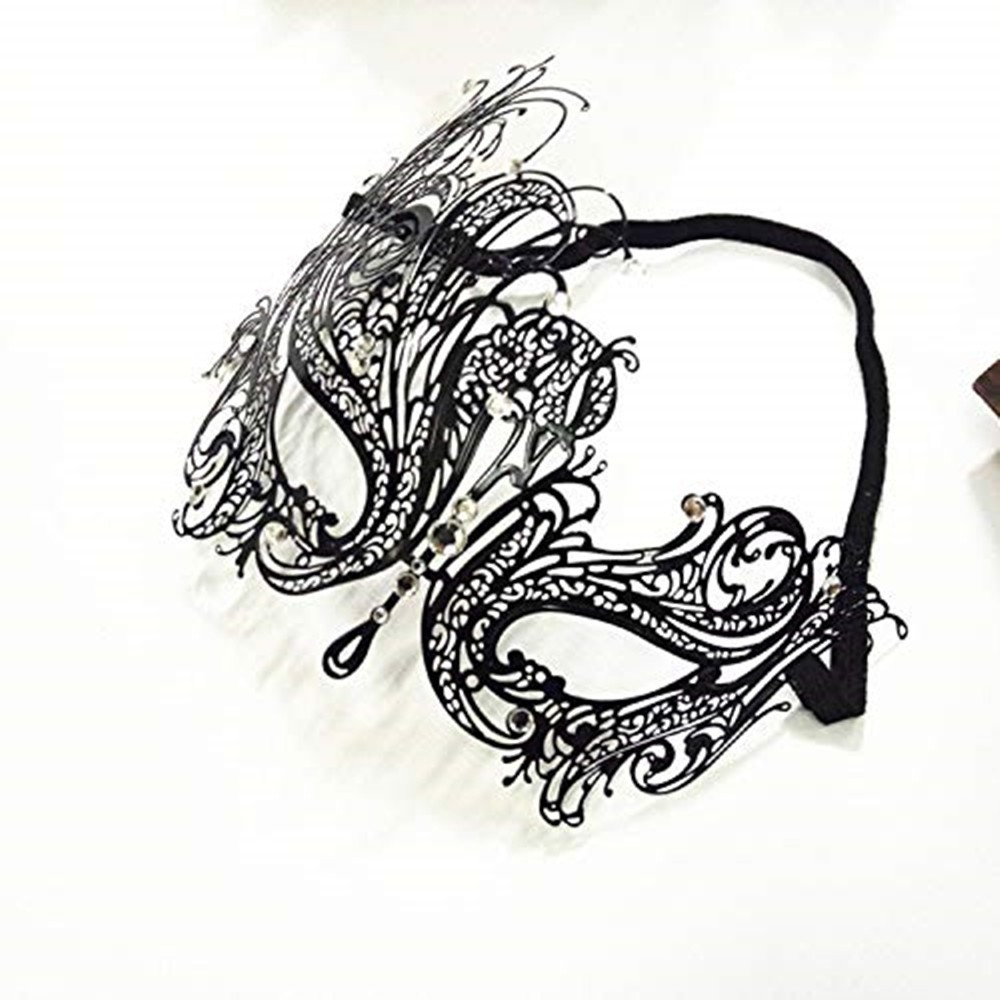 Halloween Masquerade Mask for beauty Women Metal Mask Shiny  Rhinestone Mask