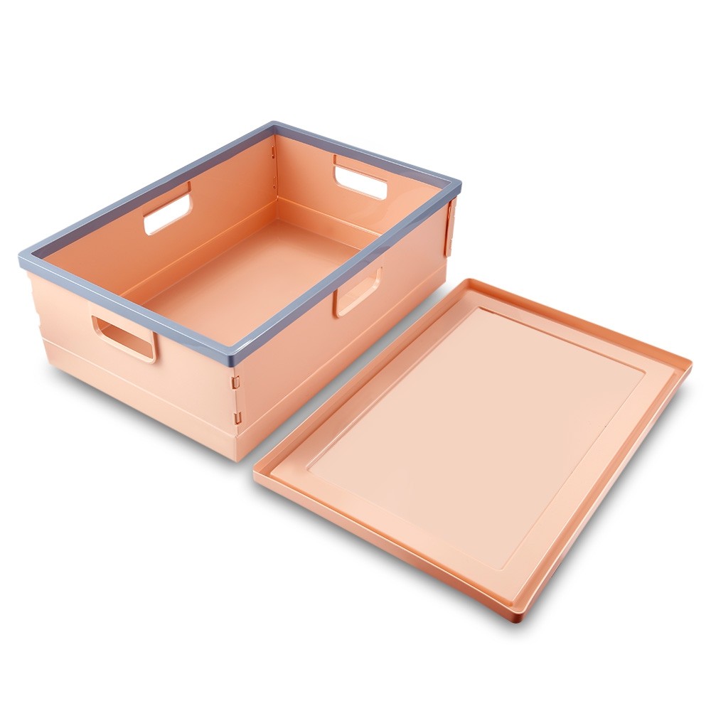 Foldable Plastic Storage Box Portable Underwear Cosmetic Case Car Home Office