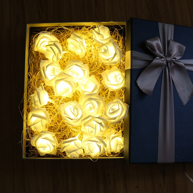 3M Rose Flower LED String Lights Battery Case Decorative for Christmas Wedding