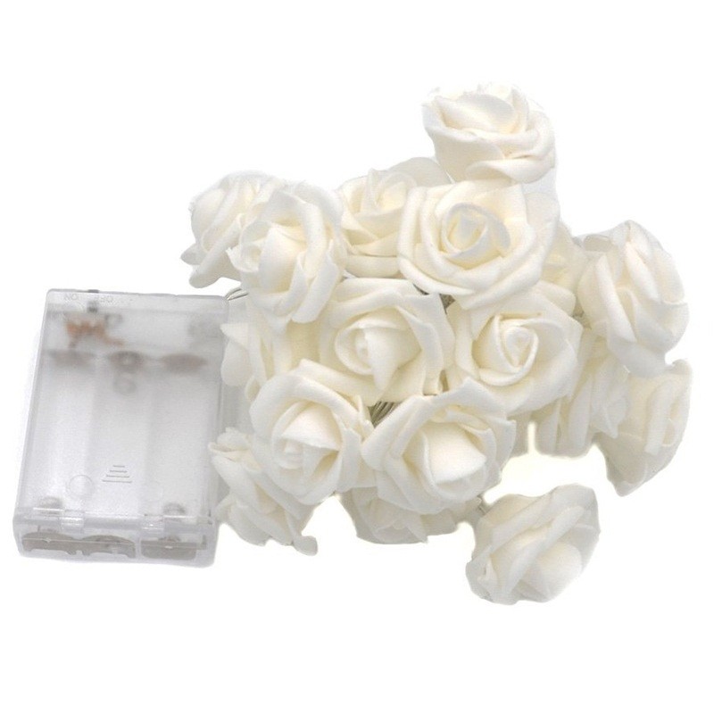 3M Rose Flower LED String Lights Battery Case Decorative for Christmas Wedding