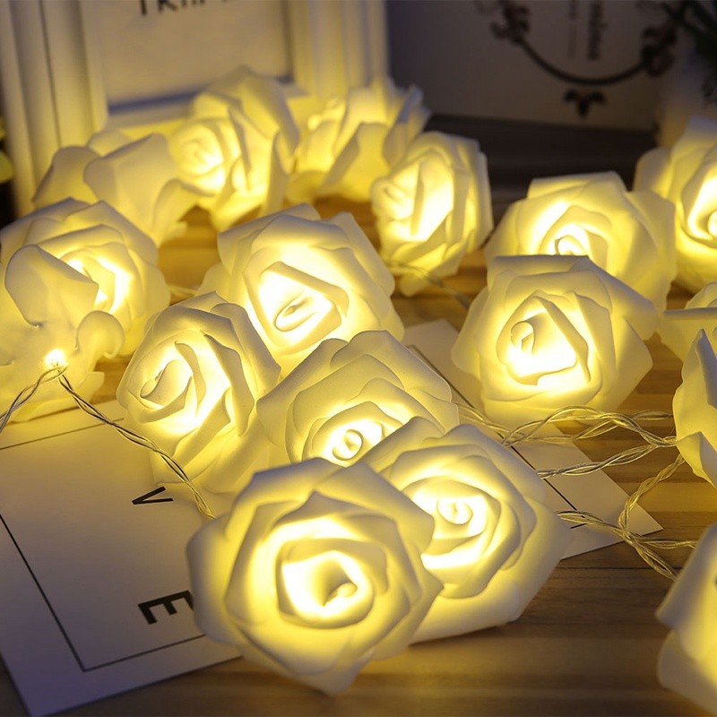 3M Rose Flower LED String Lights Battery Case Decorative for Christmas Wedding