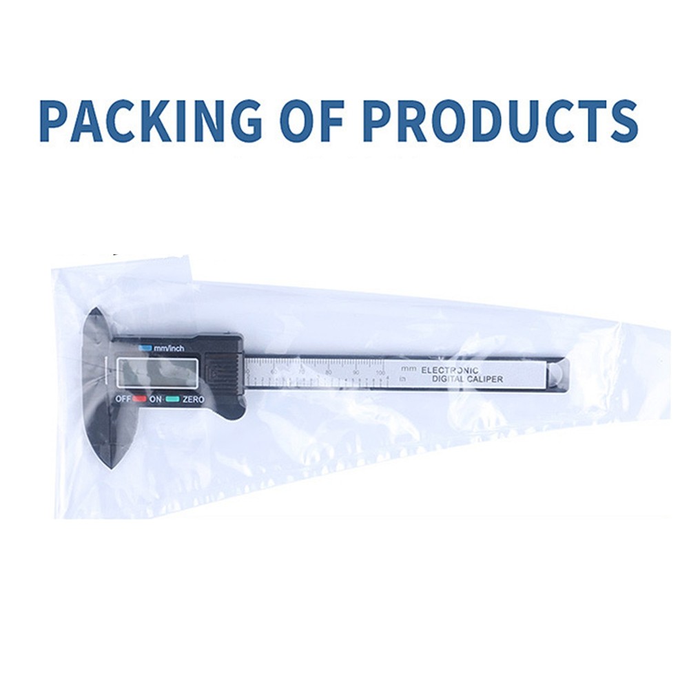 Black 100mm LCD Digital Electronic Carbon Fiber Vernier Caliper Gauge Measuring Tool - Plastic bag packaging
