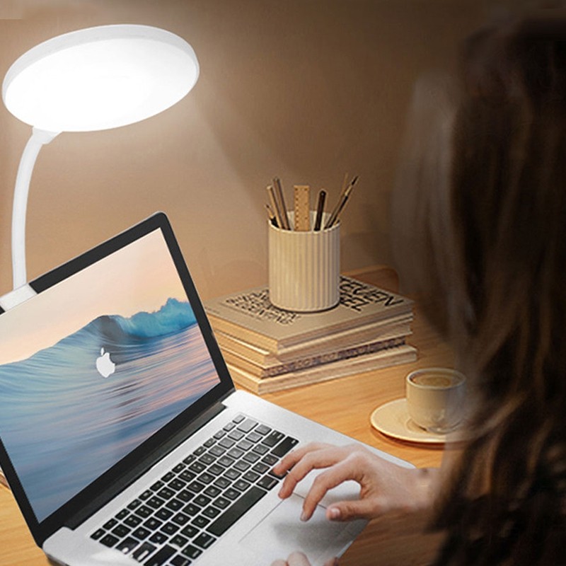 USB Rechargeable Clip LED Table Lamp Dimmable Touch Eye Protection