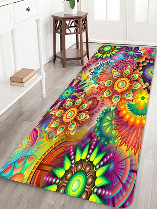 Halloween Floral Printed Floor Rug