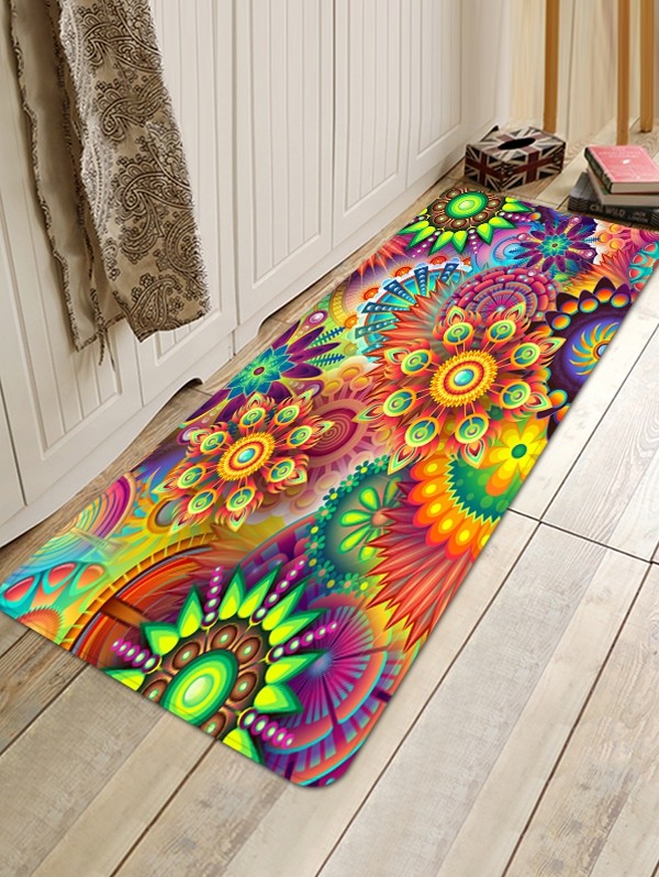 Halloween Floral Printed Floor Rug