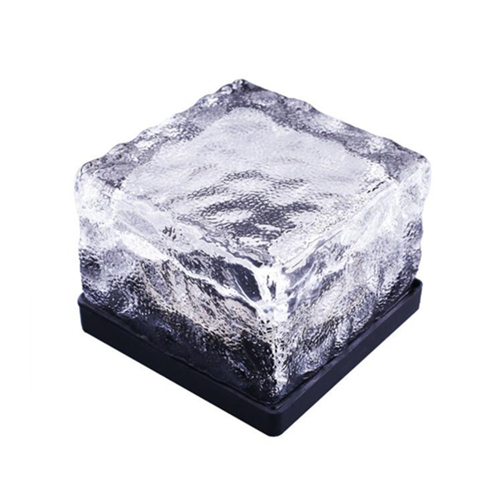 OMTO Solar LED Outdoor Ground Crystal Glass Brick Lawn Garden Decoration Lamp