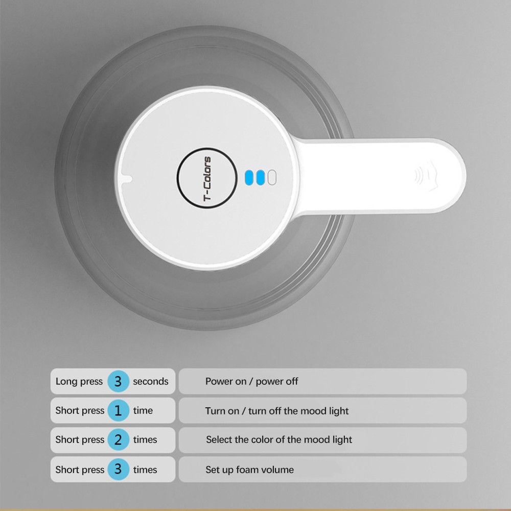 T-Colors 450ml Rechargeable Automatic Sensor Soap Dispenser with Colorful Changing Lights