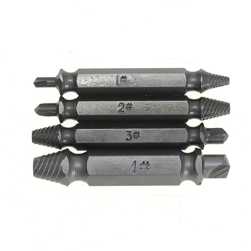 4PCS Double Side Damaged Screw Extractor Out Remover Bolt Stud Tool