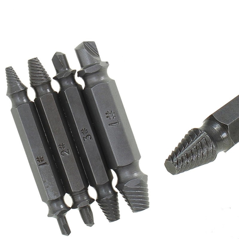 4PCS Double Side Damaged Screw Extractor Out Remover Bolt Stud Tool
