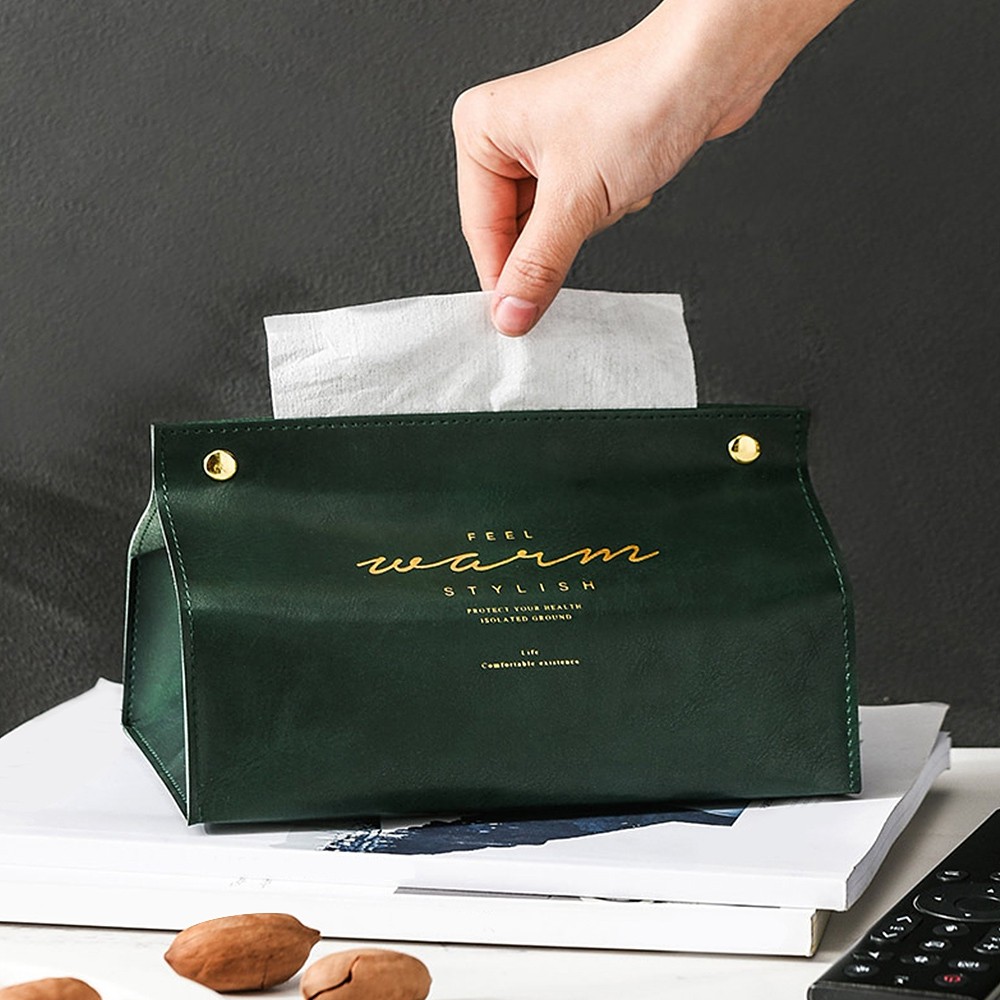 Leather Tissue Box for Napkin Toilet Paper Stylish Organizer for Home Car Office