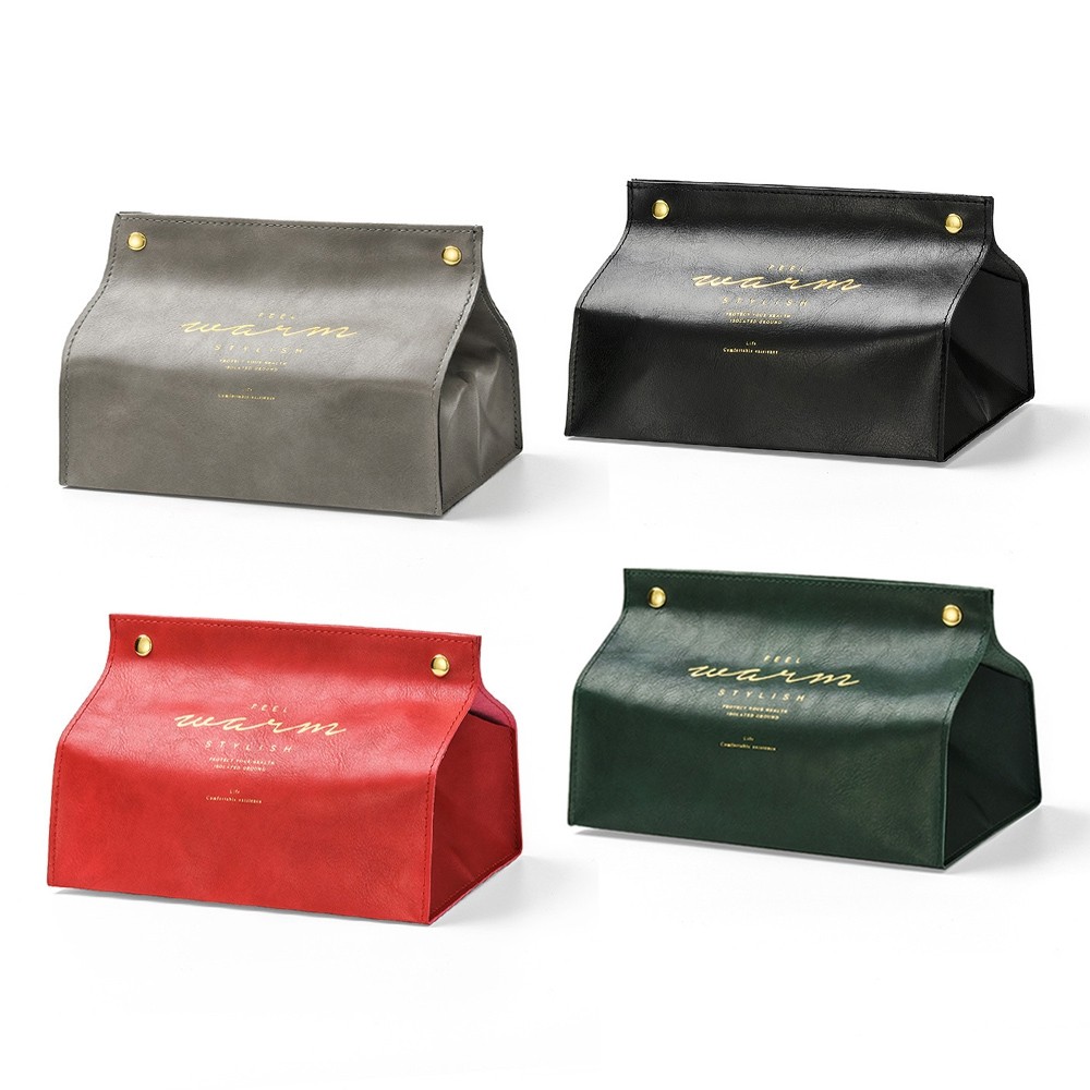 Leather Tissue Box for Napkin Toilet Paper Stylish Organizer for Home Car Office