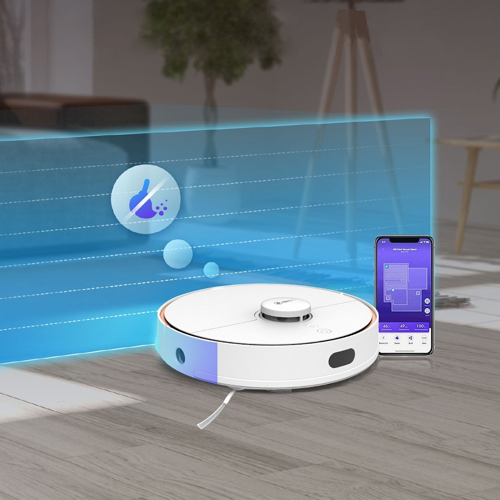 360 S7 Laser Navigation Slam Route Planning 2000Pa Large Suction Ultra-quiet Map Memory Sweeping Floor Mopping Robot International Version