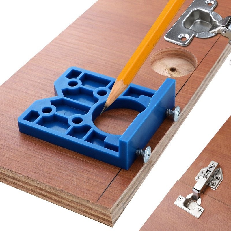 Auxiliary Tools for Punching and Installation of Woodworking Hinges