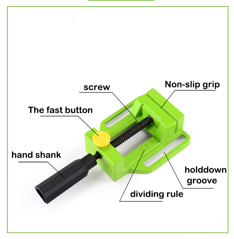 Fast flat vise with single handle 2.5-inch precision flat vise aluminum alloy small flat vise