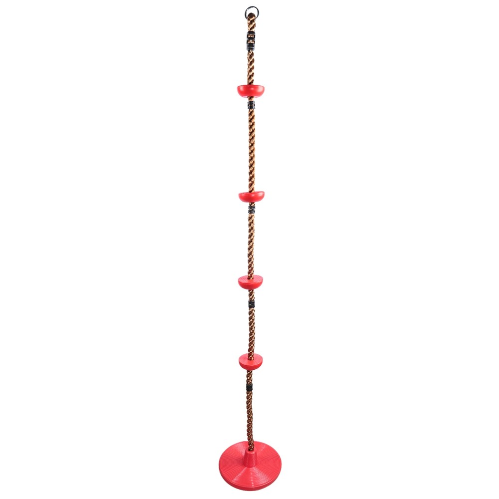Safety Climbing Rope with Platforms Disc Swing Seat Outdoor Play Fun Sports Fitness