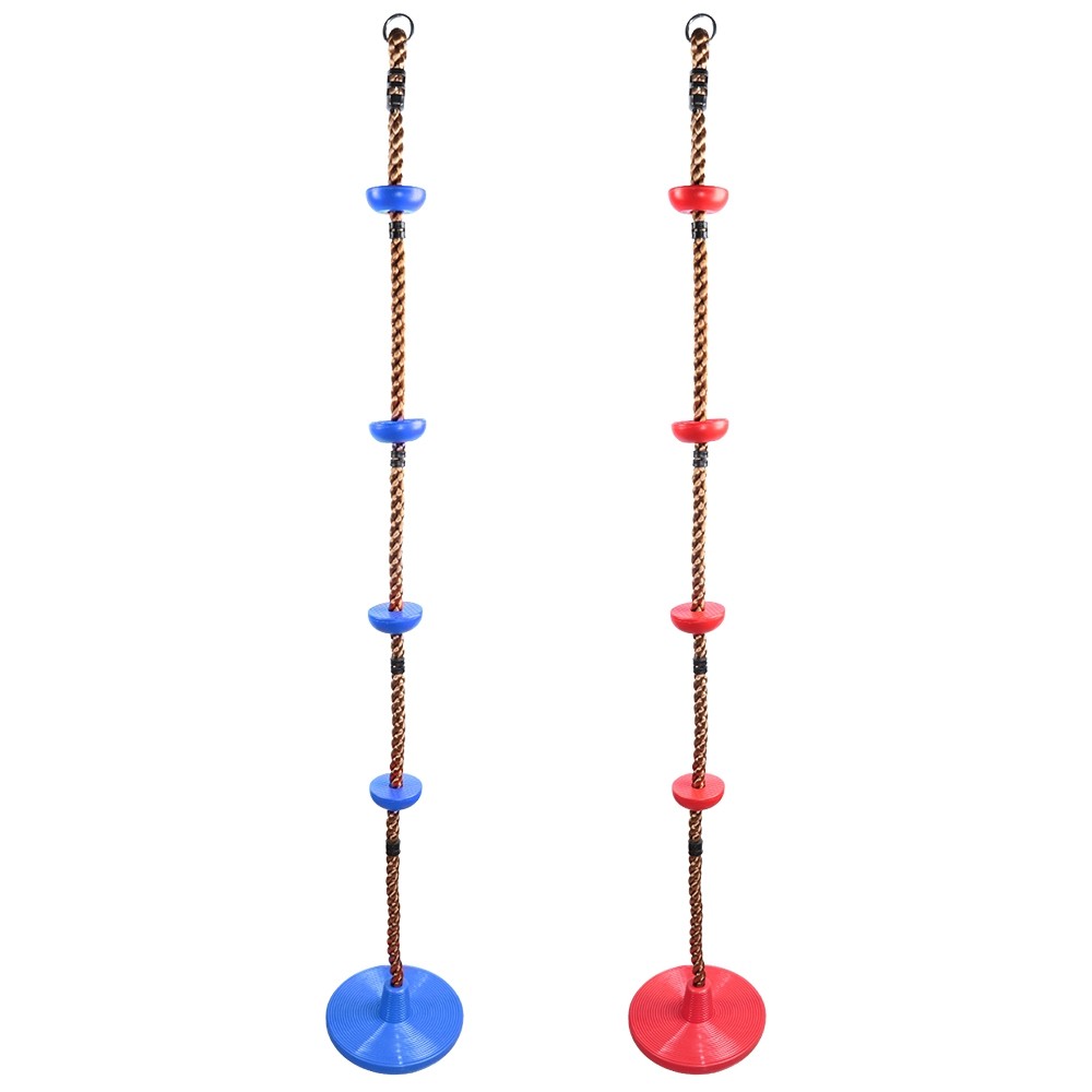 Safety Climbing Rope with Platforms Disc Swing Seat Outdoor Play Fun Sports Fitness