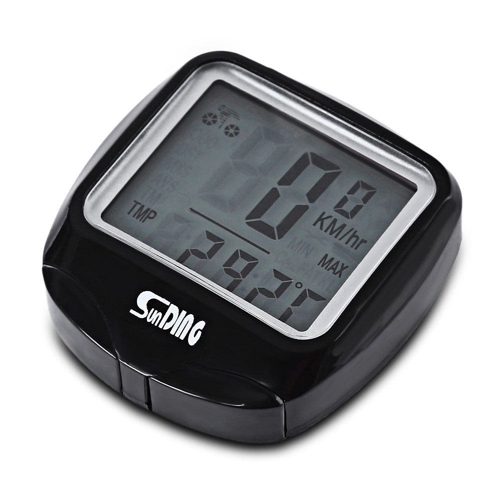 SunDing SD - 568AE Leisure Wired Bicycle Computer Water Resistant Cycling Odometer Speedometer with LCD Backlight