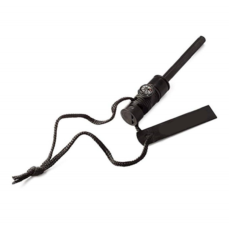 Survival Spark Magnesium Survival Fire Starter with Compass and Whistle