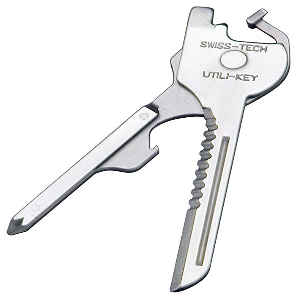 Swiss Tech Polished SS 6 in 1 Utility Key Multitool for Keychain for Auto