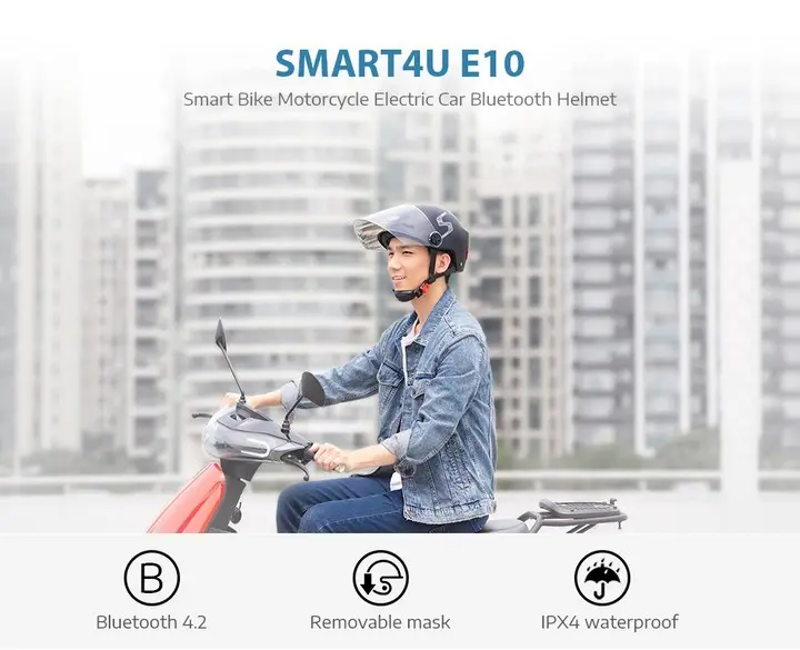 Smart4u E10 Smart Bike Motorcycle Helmet Bluetooth Electric Car Automatic Answering