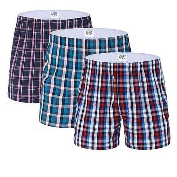 Boxer Shorts - 3 Pieces - Pure Cotton- (Colors may vary) three pack small