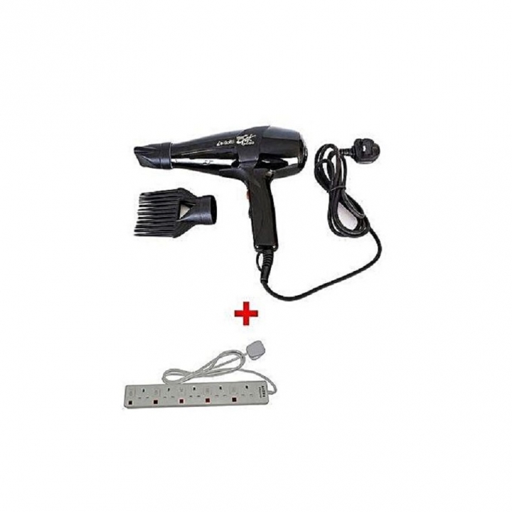 Ceriotti GEK 3000 Hairdryer - 1700W - With 5-Way Socket Extension Cable - White And  black normal