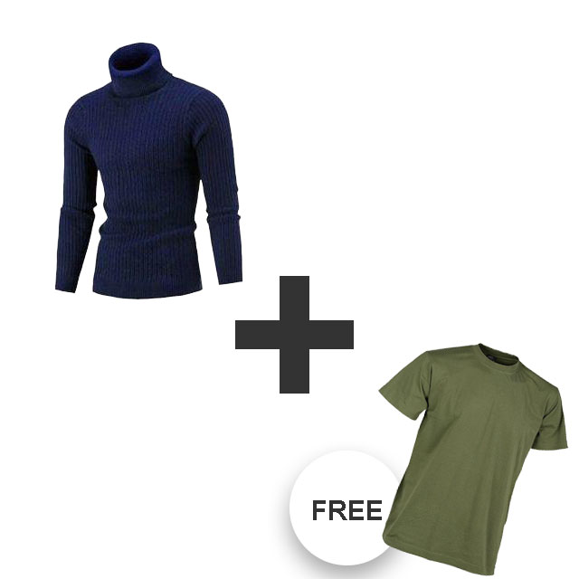 Pull neck plus free jungle green tshirt