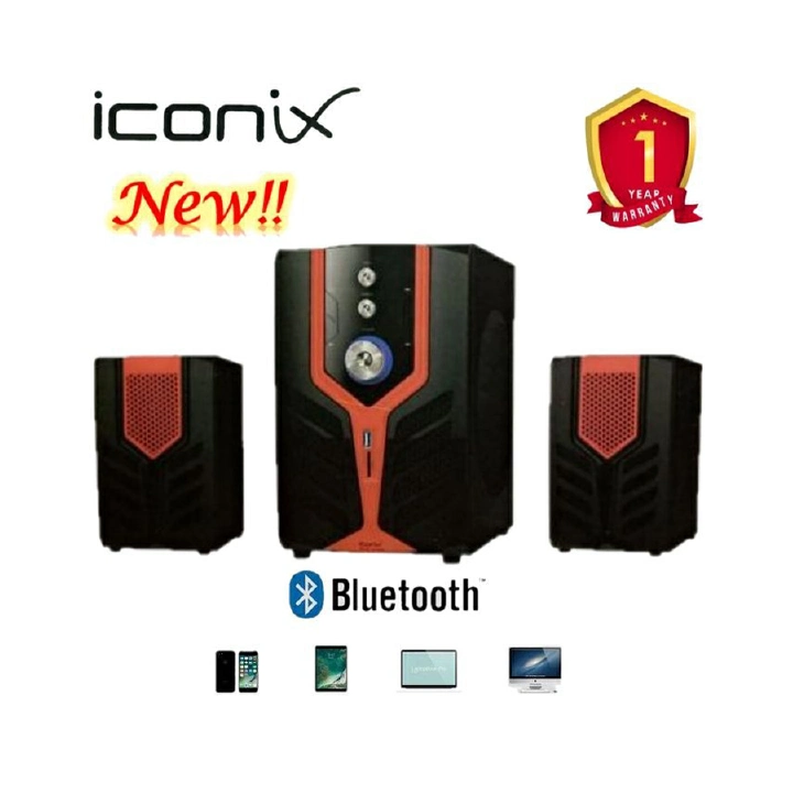 Iconix Sub Woofer SPEAKER With BT/FM 2.1CH+ Free 8GB + 4 WAY EXT