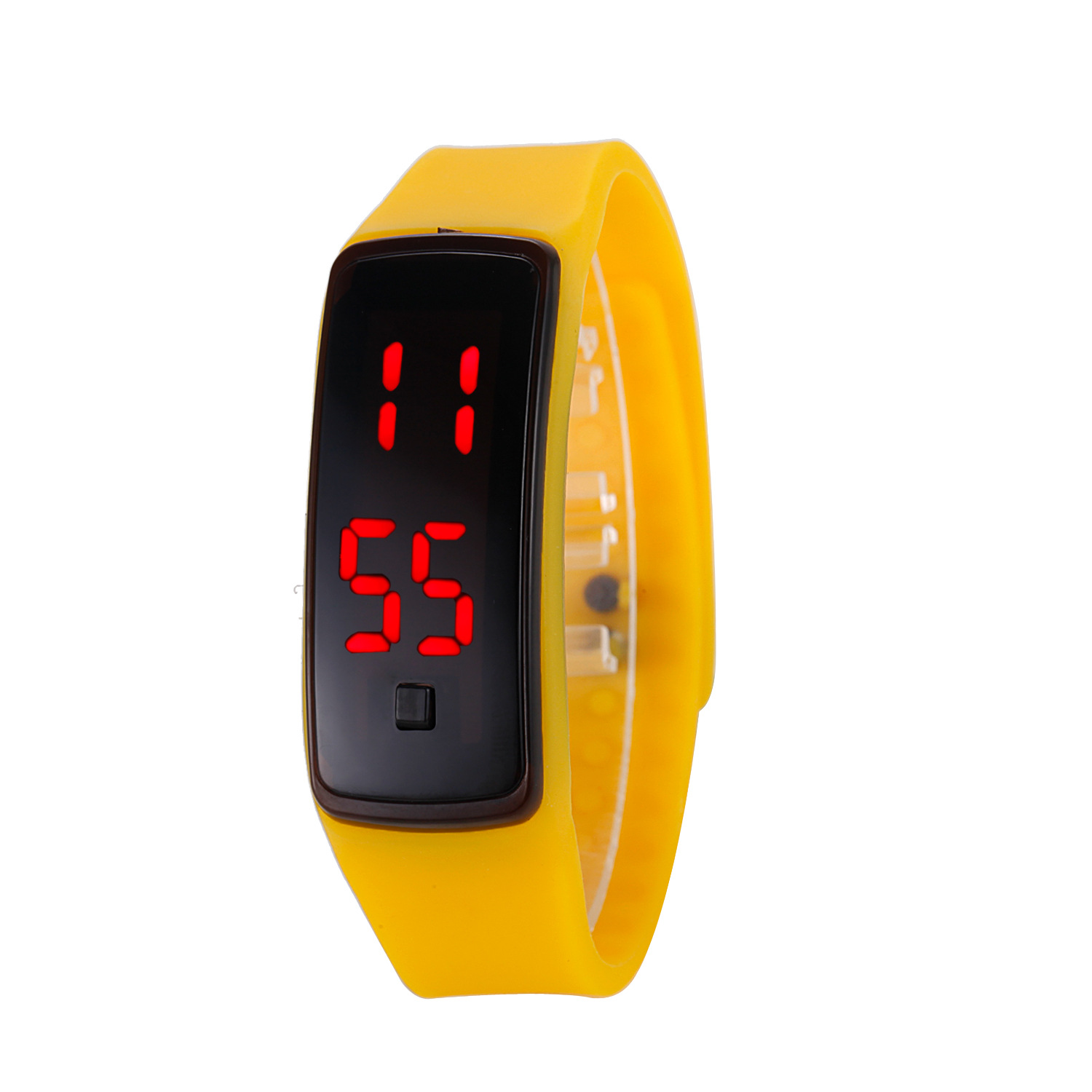 Fashion Men Women Silicone Band Digital LED Bracelet Wristwatch Sports Running Watches yellow,one size