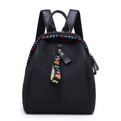 New oxford cloth backpack women fashion all-match school bag female travel bag female bag Black one size