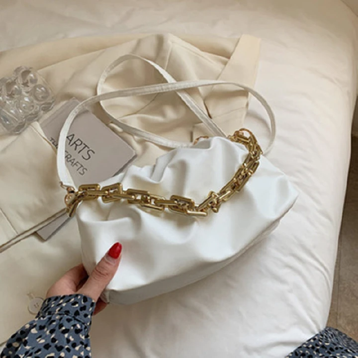 Women Bag Popular Fold Chain Bag  New Crossbody Shoulder Messenger Bag Solid Color Texture Bag Designer Bags Luxury