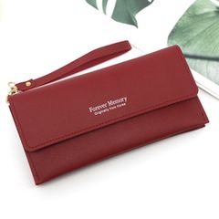 Ms. Long wallet Female Pu Leather Clutch Money Bag Pu Leather Wallet Women Bags red one size