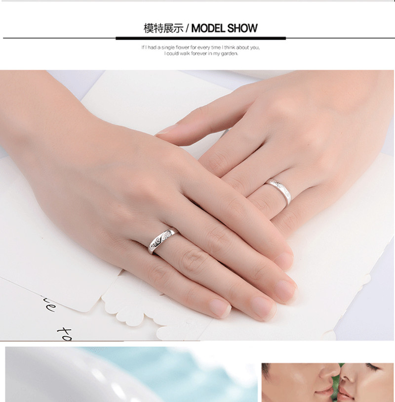2Pcs/Set Couples Ring LOVE Knot-Shaped Men And Women Couple Rings Korean-style Adjustable Ring Batch Ring