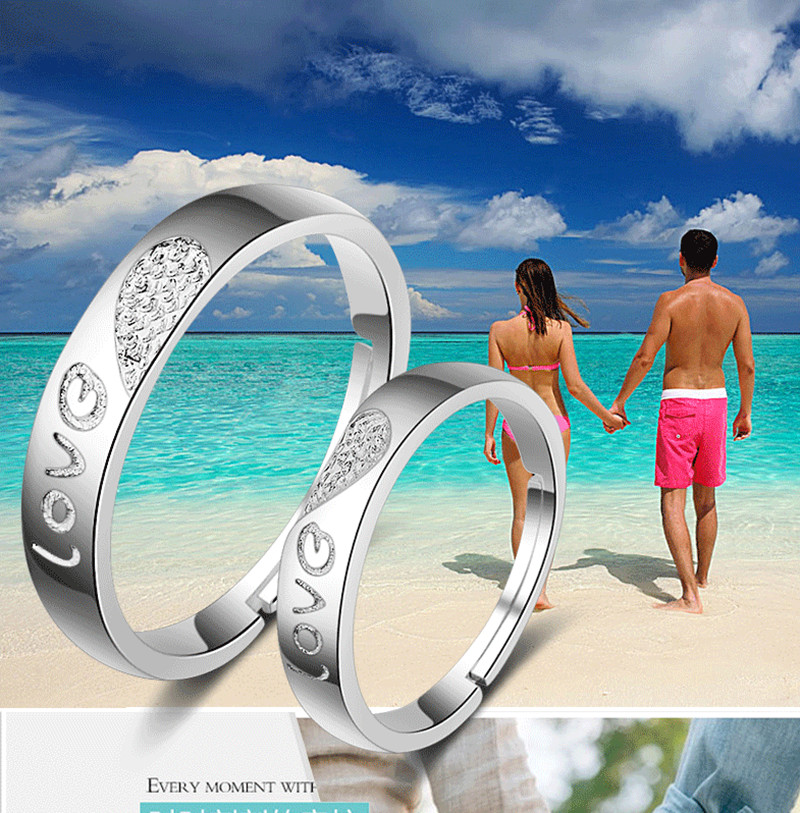 2Pcs/Set Couples Ring LOVE Knot-Shaped Men And Women Couple Rings Korean-style Adjustable Ring Batch Ring