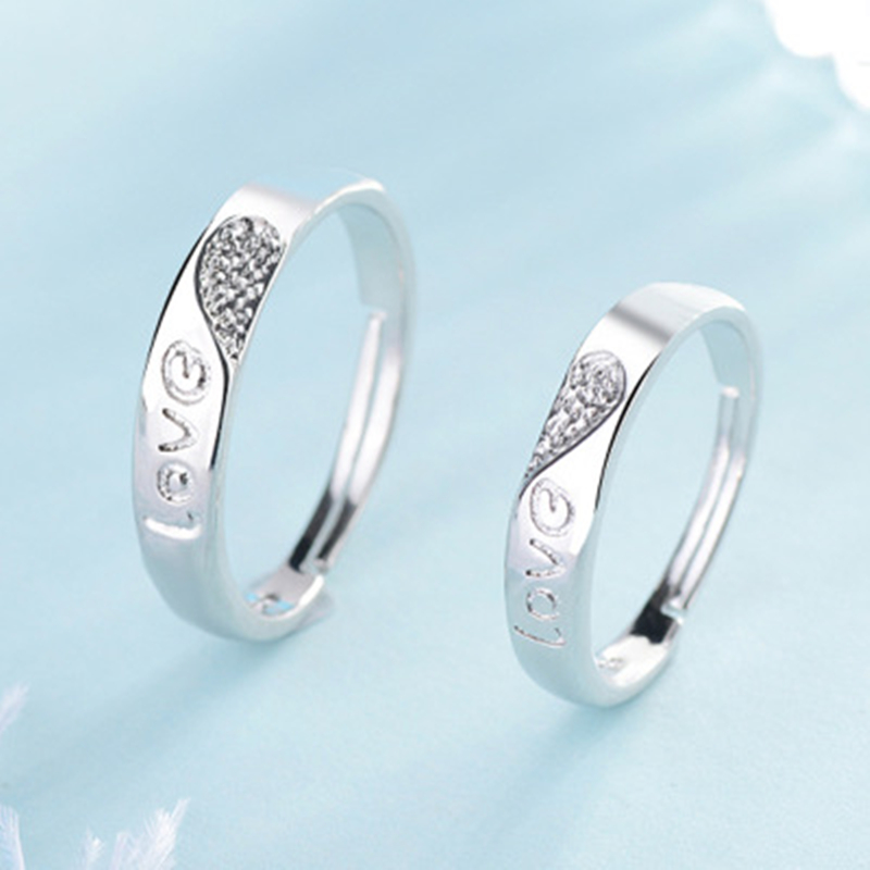 2Pcs/Set Couples Ring LOVE Knot-Shaped Men And Women Couple Rings Korean-style Adjustable Ring Batch Ring