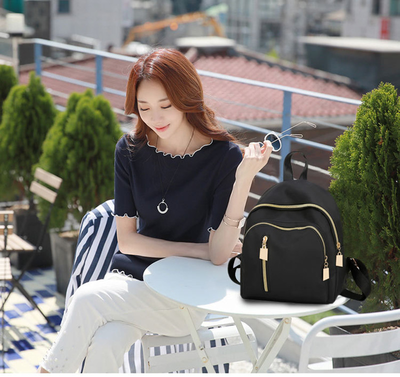 Shoulder bag Korean fashion mini academic nylon canvas small backpack women bag black small bag women bag 2025 black rucksack