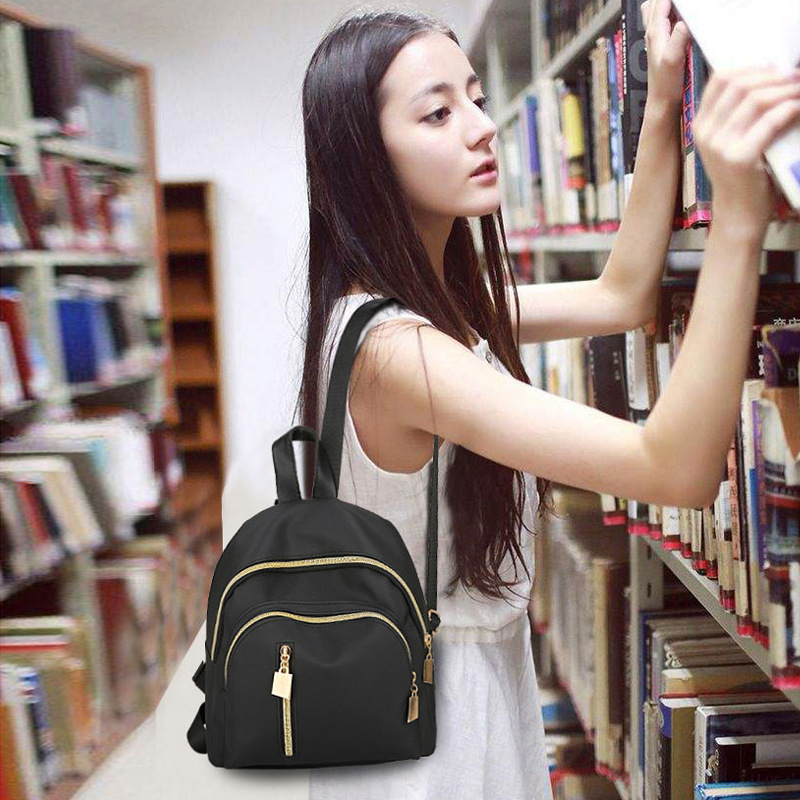 Shoulder bag Korean fashion mini academic nylon canvas small backpack women bag black small bag women bag 2025 black rucksack