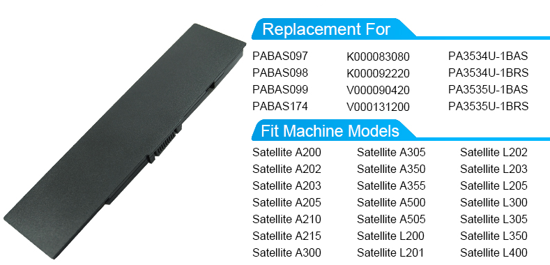 Generic Laptop Battery For Toshiba PA3533U-1BAS Pro A200-1K4 Dynabook AX/54G