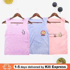 3 PCS Children's Short Sleeveless T-shirt Baby Girl Cotton T-shirts Tops Random 73cm