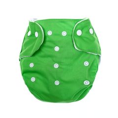 Pure Cotton Baby Diapers Baby Cloth Diapers Children Washable Breathable Absorbent Adjustable Diaper Pants Green one size